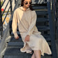 Linen-Cotton Long Shirt Dress