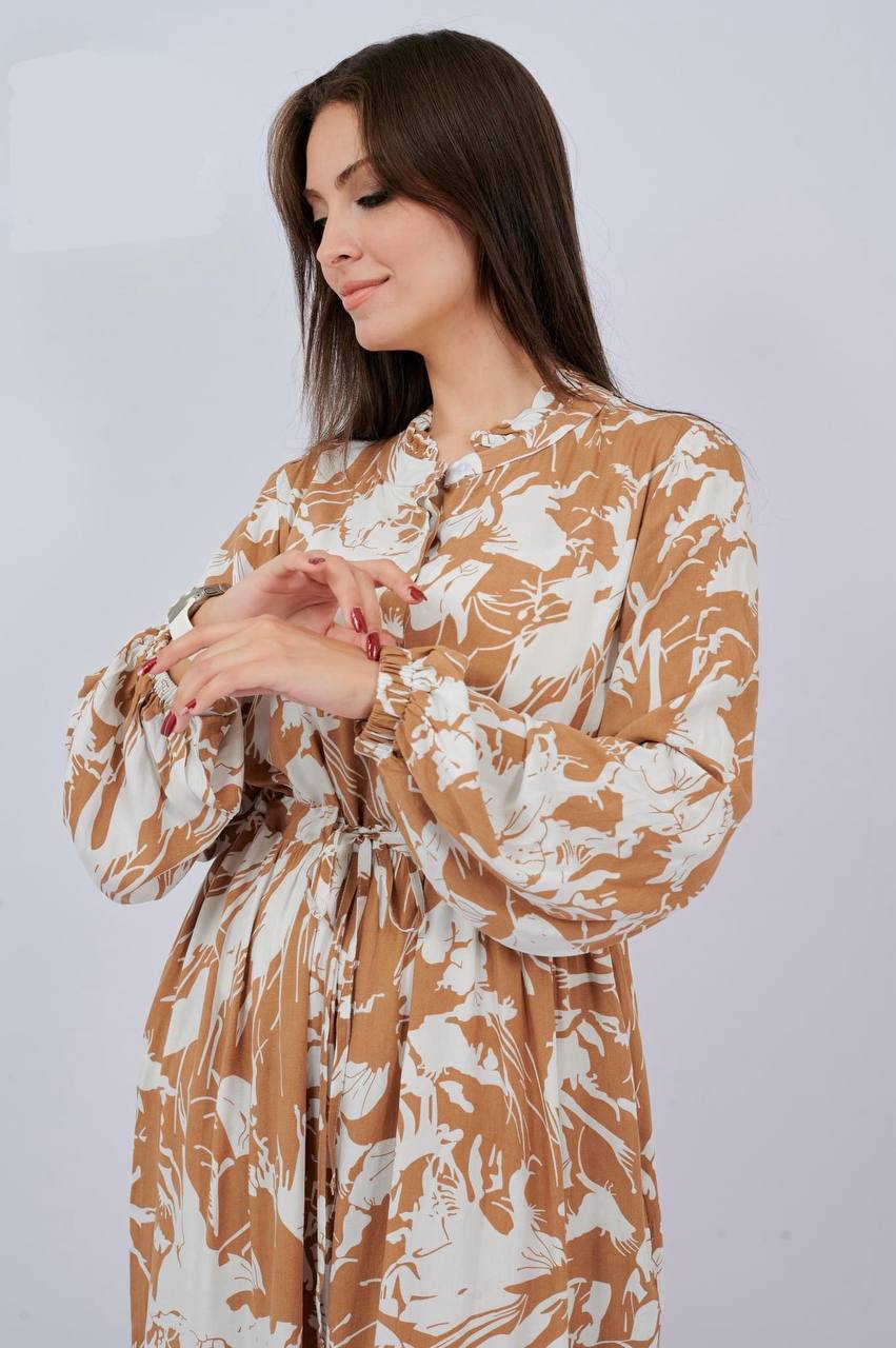 Leaves Beige Dress